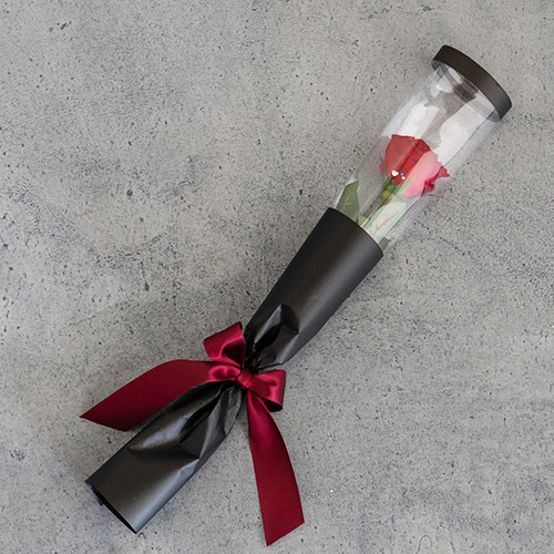 【バラ一輪】プリザーブドフラワーローズ(専用バッグ付き)≪レッド≫