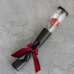 【バラ一輪】プリザーブドフラワーローズ(専用バッグ付き)≪レッド≫