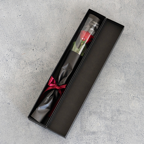 【バラ一輪】プリザーブドフラワーローズ(専用バッグ付き)≪レッド≫