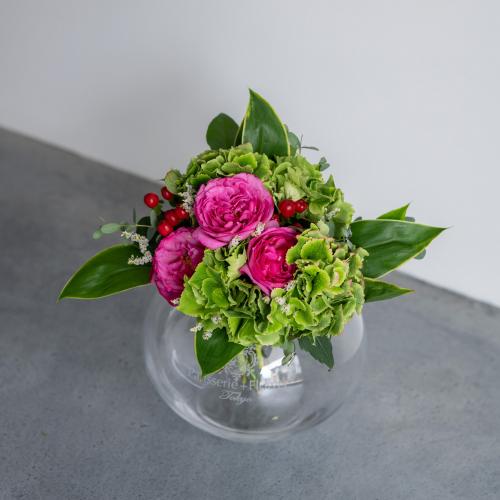 【花に記念日プリント】季節のブーケ ピンク Sサイズ