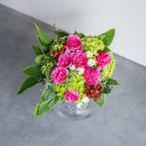 【花に記念日プリント】季節のブーケ ピンク Lサイズ