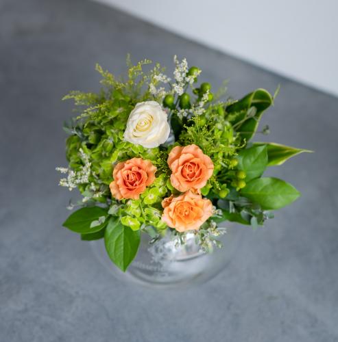 【花に記念日プリント】季節のブーケ オレンジ Sサイズ