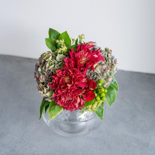 【花に記念日プリント】季節のブーケ ドラマティックレッド Mサイズ