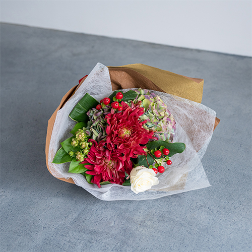 【花に記念日プリント】季節のブーケ ドラマティックレッド Sサイズ