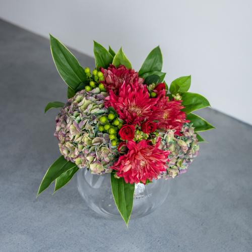 【花に記念日プリント】季節のブーケ ドラマティックレッド Lサイズ