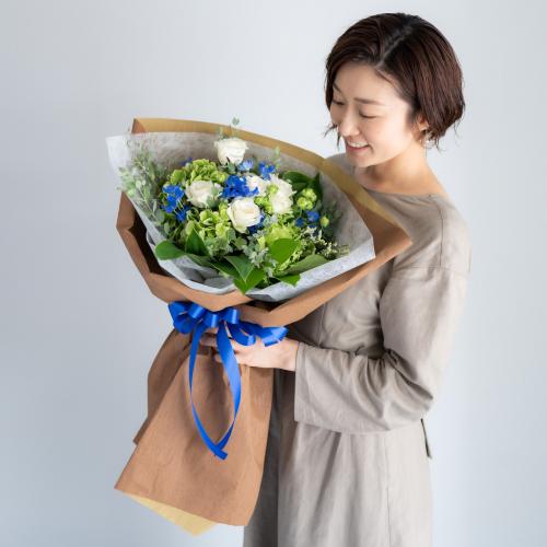 【花に記念日プリント】季節のブーケ サムシングブルー Lサイズ