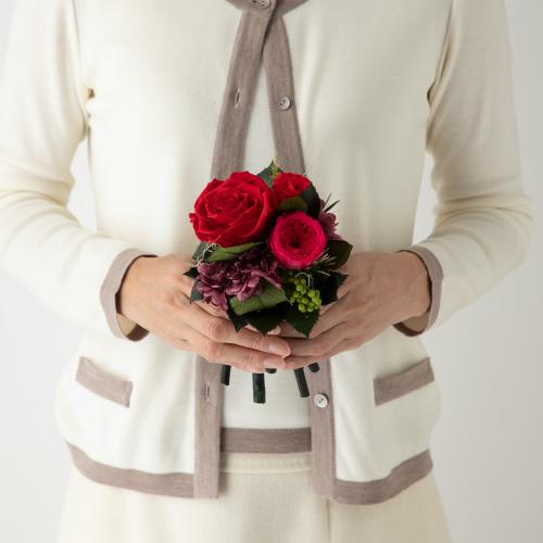フラワーブーケ ドームM レッド
