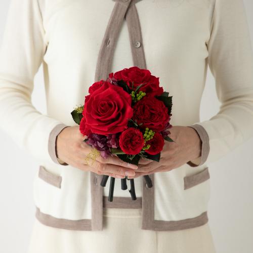 フラワーブーケ ドームL レッド