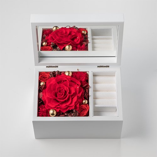 Special高級オルゴール　ジュエリーボックス ≪ドラマティックレッド≫プリザーブド