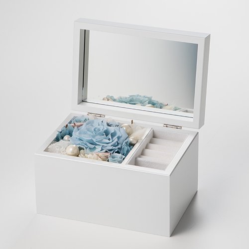 Special高級オルゴール　ジュエリーボックス≪ブルー≫プリザーブドフラワー