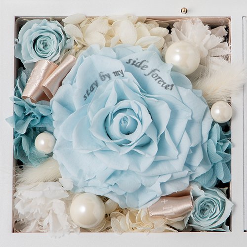 Special高級オルゴール　ジュエリーボックス≪ブルー≫プリザーブドフラワー