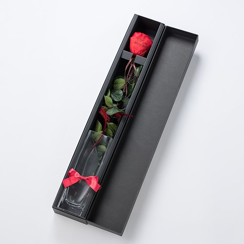 【バラ一輪】Specialダイヤモンドローズ　ロングタイプ　メッセージフラワー ピンク