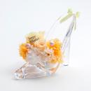 【メッセージローズ】シンデレラの靴 お花イッパイ!プリザーブドフラワーアレンジ≪オレンジ≫