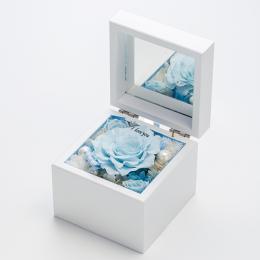 高級ホワイトオルゴールBOX お花イッパイ!プリザーブドフラワー≪ソーダ≫