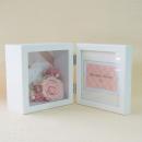 【花に記念日プリント】ピクチャークロック&プリザーブドフラワー≪ピンク≫