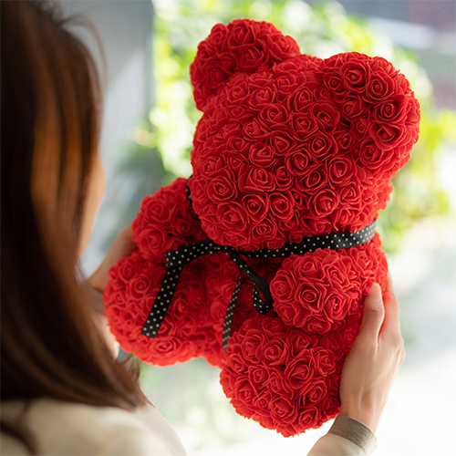 幸せを呼ぶ ローズ テディベア　レッド