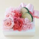 【メッセージローズ】フレッシュフレームプリザーブドフラワーアレンジS≪ピンク≫