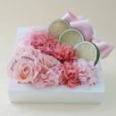 【メッセージローズ】フレッシュフレームプリザーブドフラワーアレンジM≪ピンク≫